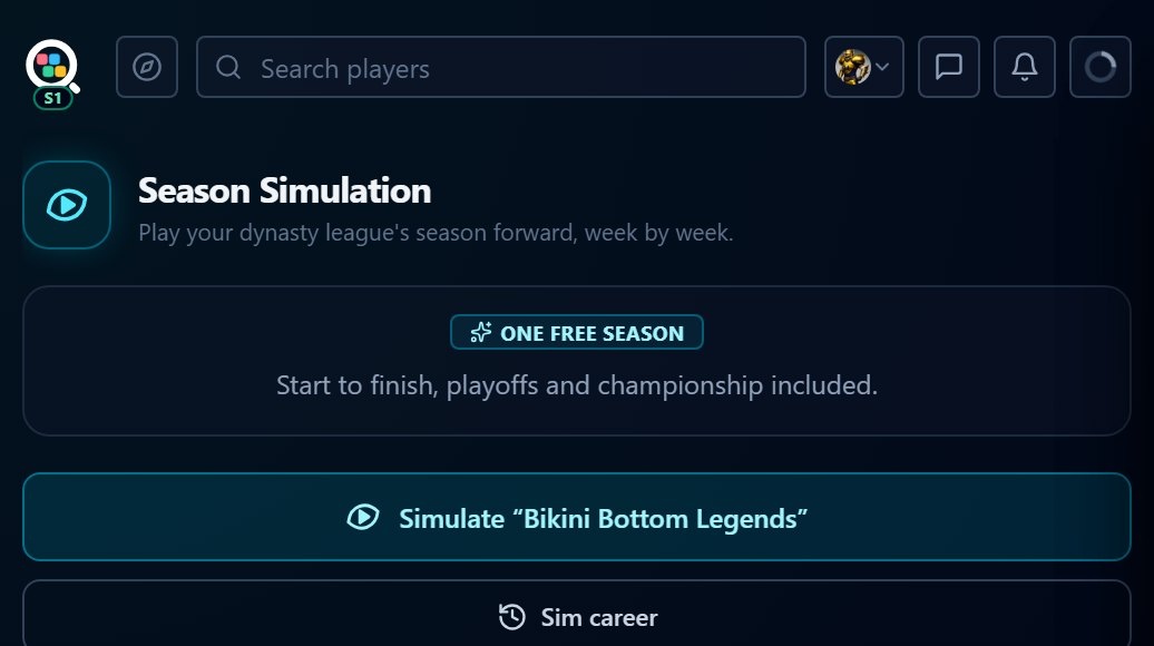 Qlinch Season Sim playing a league's season forward